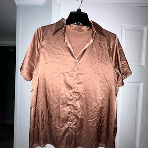 Women’s Satin Brown Shirt